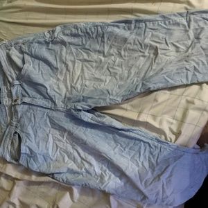 Lee easy fit blue and white stripped pants